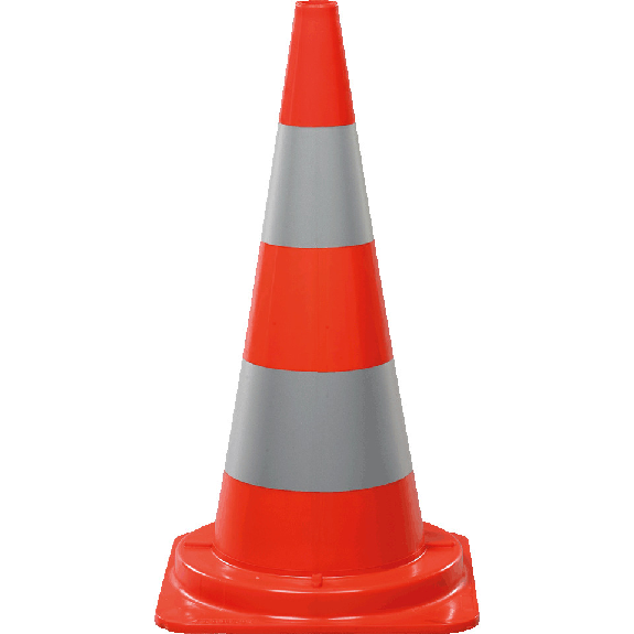 Leitkegel, für Tag- und Nachteinsatz, rot tagesleuchtend/silber, 750mm, 3,89kg-Beschreibung lesen