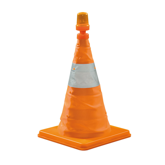 Falt-Leitkegel mit Blink-LED, orange/reflektierend, Höhe 750mm, 3,2kg-Beschreibung lesen