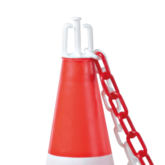 Leitkegel-Absperrset Maxi, 5 Kegel, 5 Haken, 10m Kunststoffkette, rot/weiß Leitkegel-Absperrset Maxi, 5 Kegel, 5 Haken, 10m Kunststoffkette, rot/weiß-Beschreibung lesen