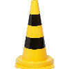 Leitkegel, für Betriebsgelände, leichte Ausführung, gelb/schwarz, PVC, 500mm, 1,0kg