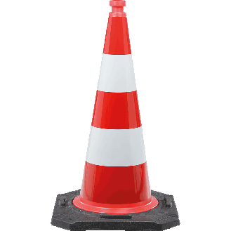 Leitkegel, BAST V4-07/2012, Klasse 3, rot/weiß, Kunststoff, Folie Typ1, 750mm, 6kg-Beschreibung lesen