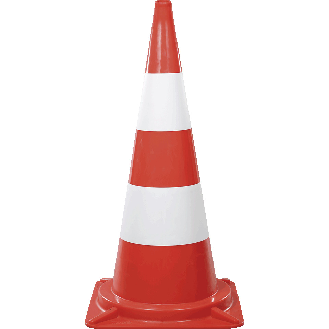 Leitkegel, für den Tageinsatz, rot/weiß tagesleuchtend, 1000mm, 7kg-Beschreibung lesen
