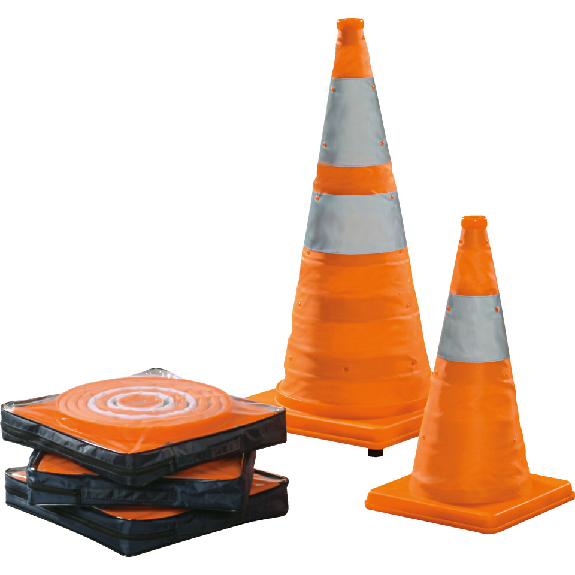 Falt-Leitkegel mit Blink-LED, orange/reflektierend, Höhe 700mm, 1,9kg-Beschreibung lesen