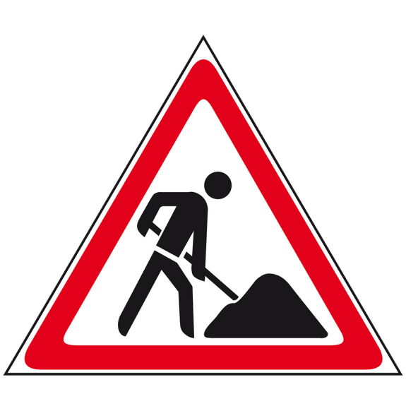 Faltsignal Baustelle, 3-seitig, rot/weiß, SL 600mm Faltsignal Baustelle, 3-seitig, rot/weiß, SL 600mm-Beschreibung lesen