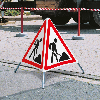 Faltsignal Baustelle, 3-seitig, rot/weiß, SL 600mm Faltsignal Baustelle, 3-seitig, rot/weiß, SL 600mm
