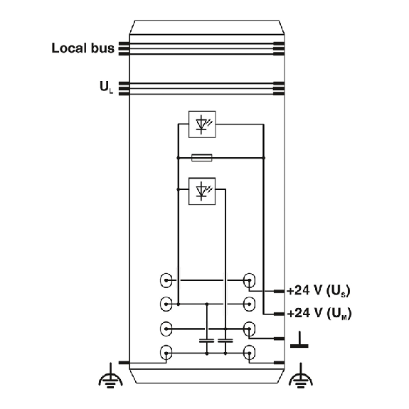 Module Inline d'alimentation, 24 V DC, avec fusible - IB IL 24 PWR IN/F-PAC-Lire la description