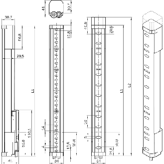 Barrière sécurité T4 (R) H=0750mm Rés=30mm P=30m LED - C4P-EA07531D00-Lire la description
