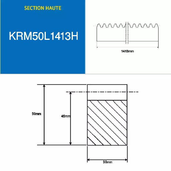 Crémaillères Section haute 1413mm Module : 5 Crémaillères Section haute 1413mm Module : 5-Lire la description