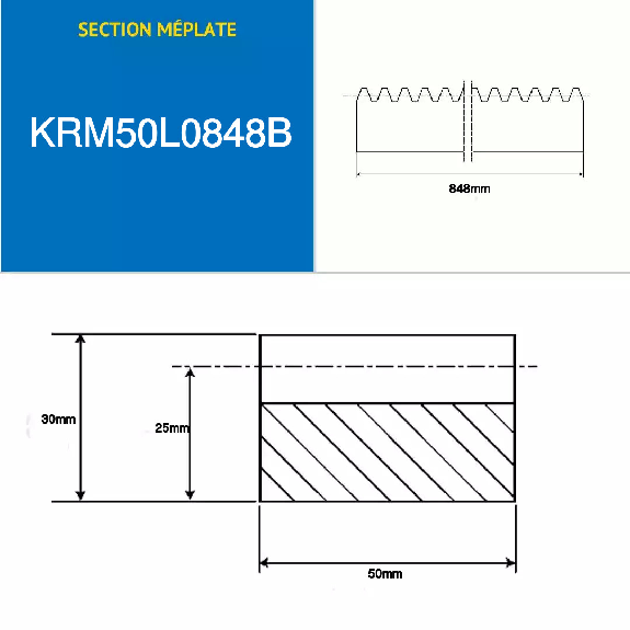 Zahnstangen Flacher Abschnitt 848mm Modul: 5 Zahnstangen Flacher Abschnitt 848mm Modul: 5-Beschreibung lesen