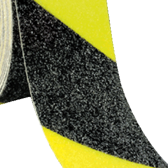 PERMALIGHT power Trittschutz-Warnmarkierung, R13, schwarz/gelb, floureszierend, 50mm, 6m/Rolle-Beschreibung lesen