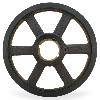 Poulie fonte trapézoïdale type SPZ / Z à moyeu amovible série 2517 avec  4 gorges, diamétre primitif de 180  mm