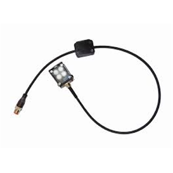 Spot LED, 38x30x28mm 4 LED, blanc, M12 4 pôles, +/- 9°, 24 VDC - TSPOT4-WHI-9-DO-Lire la description