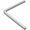 Tube plein Ø12mm, forme en L, 250x250mm, acier - BEF-MS12L-B