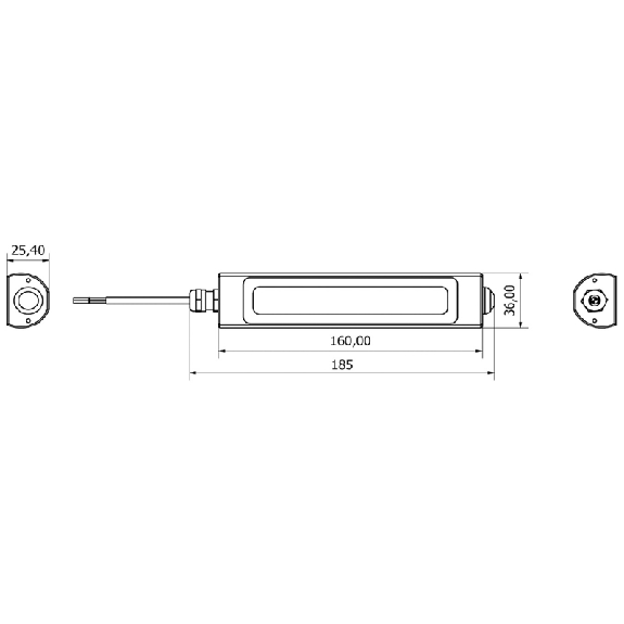 Lampe LED 160 mm, 120°, 6 W, 24 Vdc, on/off switch, câble 3m - SU0121S01-Lire la description
