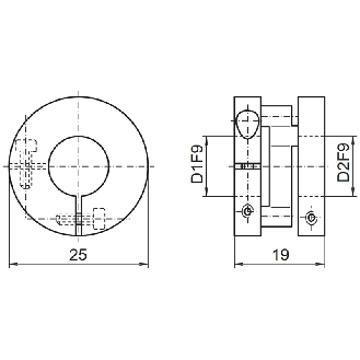 CPS25 Accouplement K/K L=19 d1=10/d2=12 - BAU11065925-Lire la description