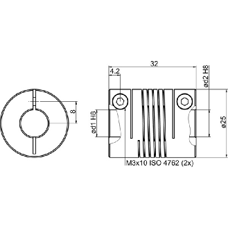 Accouplement flexible (D1=10 / D2=10) - Z 121.H03-Lire la description