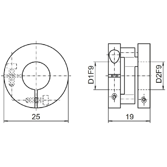 CPS25 Accouplement K/K L=19 d1=06/d2=06 - BAU11065916-Lire la description