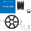 Pulegge Pulegge trapezoidali con mozzo smontabile PFB30170M Puleggia trapezoidale in ghisa tipo SPB / B con mozzo smontabile serie 2517 con 3 scanalature, passo diametro 170 mm