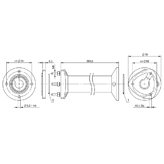 Pied support pour SmartLight, Ø 70 x 400 mm - BAM MB-NI-017-400-1 (BAM026L) Pied support pour SmartLight, Ø 70 x 400 mm - BAM MB-NI-017-400-1 (BAM026L)-Lire la description
