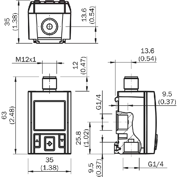 Capteur de pression 4-20mA/0-10V+PNP/NPN, -1 .. 10 bar, 2 x G ¼ - PAC50-FGG (Leakage Tester)-Lire la description