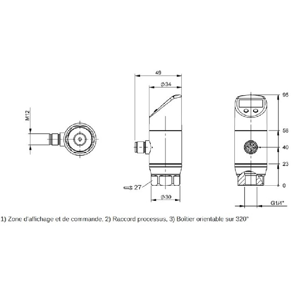 Capteur de pression 0 .. 400 bar, ANA+PNP/NPN(x2)+IO-L, G1/4 DIN 3852 - BSP B400-EV009-P00S2B-S4 (BSP00YH)-Lire la description