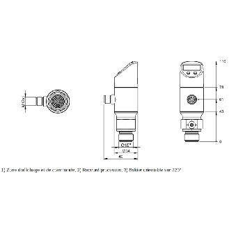 Capteur de pression 0 .. 10 bar, 4-20mA/0-10V PNP/NPN, G 1/2 DIN 3852 - BSP B010-IV009-P00S2B-S4 (BSP00Z6)-Lire la description
