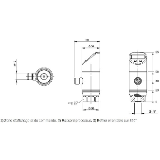 Capteur de pression 0 .. 600 bar, ANA+PNP/NPN(x2)+IO-L, G1/4 DIN 3852 - BSP B600-EV009-P00S2B-S4 (BSP00YK)-Lire la description