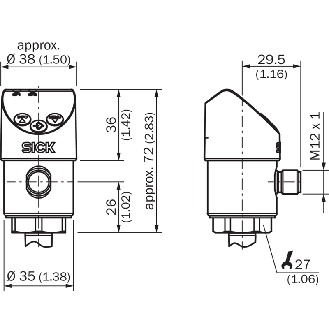 Capteur de pression -1 .. 15 bar, ANA+PNP/NPN+IO-Link G 1/2 B noyable - PBS2-CB016SF2FSDQ5A0Z-Lire la description