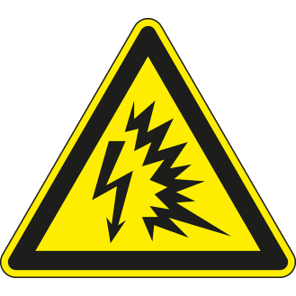 Warnschild Warnung vor Lichtbogen, RoHS konform, Folie, SL 50mm, 10/Bogen, DIN EN ISO 7010-Beschreibung lesen
