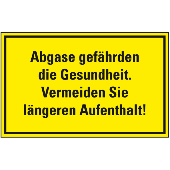 Hinweisschild Abgase gefährden die Gesundheit..., Kunststoff, 300x200mm Hinweisschild Abgase gefährden die Gesundheit..., Kunststoff, 300x200mm-Beschreibung lesen