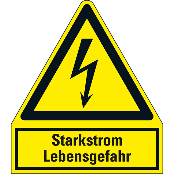 Warn-Kombischild Starkstrom Lebensgefahr, Magnetfolie, 210x240mm, ASR A1.3, DIN EN ISO 7010 W012 Warn-Kombischild Starkstrom Lebensgefahr, Magnetfolie, 210x240mm, ASR A1.3, DIN EN ISO 7010 W012-Beschreibung lesen