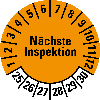 Prüfplakette Nächste Inspektion,25-30,orange,Folie,selbstklebend,Ø 30mm,10/Bogen Prüfplakette Nächste Inspektion,25-30,orange,Folie,selbstklebend,Ø 30mm,10/Bogen