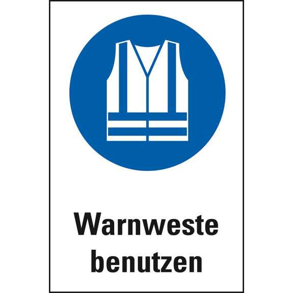 Gebots-Kombischild Warnweste benutzen, Kunststoff, 200x300mm, ASR A1.3, DIN EN ISO 7010 M003 und M015 Gebots-Kombischild Warnweste benutzen, Kunststoff, 200x300mm, ASR A1.3, DIN EN ISO 7010 M003 und M015-Beschreibung lesen
