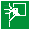 Rettungszeichen Notausstieg mit Fluchtleiter, Folie, selbstklebend, 200x200mm, ASR A1.3, DIN EN ISO 7010 E016 Rettungszeichen Notausstieg mit Fluchtleiter, Folie, selbstklebend, 200x200mm, ASR A1.3, DIN EN ISO 7010 E016