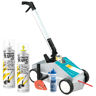 A.M.P.E.R.E. SUPER-Striper Vorteils-Set Traffic Paint, inkl. 12 Dosen Traffic Paint, weiß-Beschreibung lesen