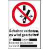 Verbots-Kombischild Schalten, Magnetfolie mit Schultafellack, 200x300mm, ASR A1.3, DIN EN ISO 7010 P031