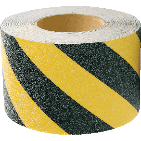 Antirutsch-Warnmarkierung, R13, schwarz/gelb, selbstklebend, 100mm, 18,3m/RO, ASR A1.5 Antirutsch-Warnmarkierung, R13, schwarz/gelb, selbstklebend, 100mm, 18,3m/RO, ASR A1.5-Beschreibung lesen
