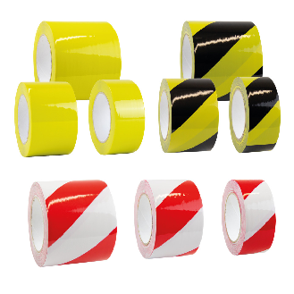Markierungsband Premium, rot/weiß schraffiert, Folie, laminiert, 100mm, 33m/Rolle-Beschreibung lesen
