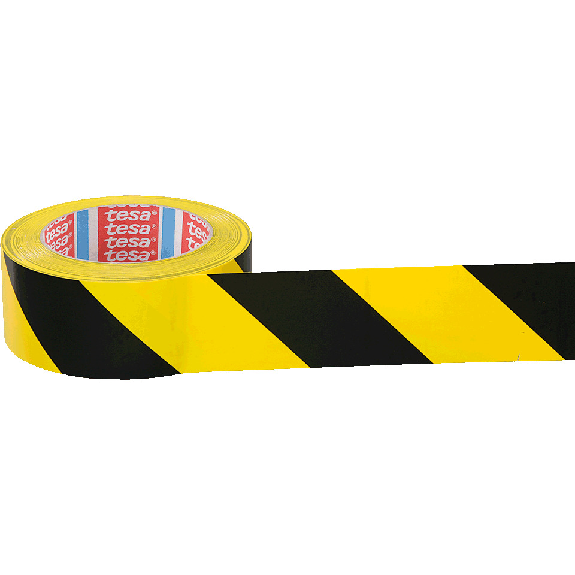 tesa Bodenmarkierungsband 4169, gelb/schwarz schraffiert, 50mm, 33m/Rolle-Beschreibung lesen
