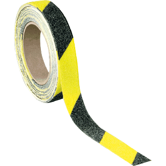 PERMALIGHT power Trittschutz-Warnmarkierung, R13, schwarz/gelb, floureszierend, 25mm, 6m/Rolle-Beschreibung lesen