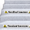 Treppenmarkierung Handlauf benutzen, mit 2 Piktogrammen,, Bodenmarkierungsfolie, 120x1000mm/W007