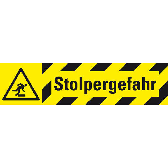 Antirutschbelag Stolpergefahr, R10, gelb/schwarz, selbstklebend, 200x800mm, DIN EN ISO 7010 W007, ASR A1.5-Beschreibung lesen