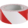 Markierungsband Premium, rot/weiß schraffiert, Folie, laminiert, 50mm, 33m/Rolle