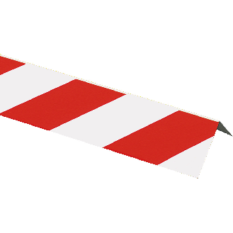 Winkelmarkierung, rot/weiß schraffiert, Aluminium, 100x990mm, ASR A1.3-Beschreibung lesen