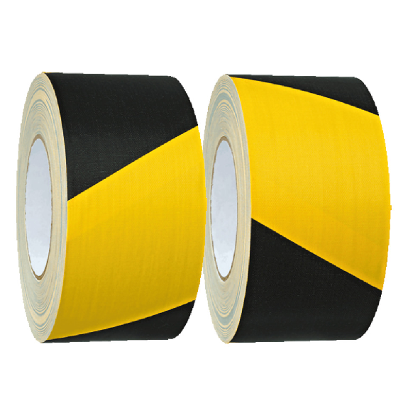 Warnmarkierungsband,rechtsweisend,gelb/schwarz,Gewebefolie,75mm,50m/Rolle-Beschreibung lesen