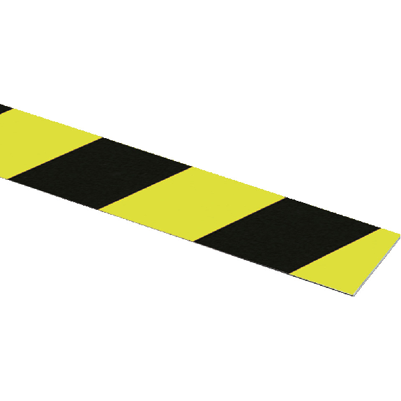 Flachmarkierung, linksweisend, fluoreszierend-nachleuchtend gelb/schwarz, Aluminium, 100x990mm, ASR A1.3-Beschreibung lesen