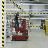 PERMALIGHT power Warnmarkierungsband, rechts, fluoreszierend gelb/schwarz, 50mm, 25m/Rolle