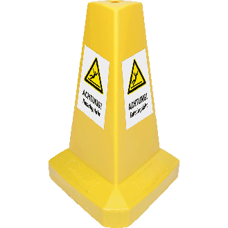 Warnaufsteller, schwer, ACHTUNG!Rutschgefahr, gelb, Kunststoff, 540mm, 2800g, ASR A1.3-Beschreibung lesen