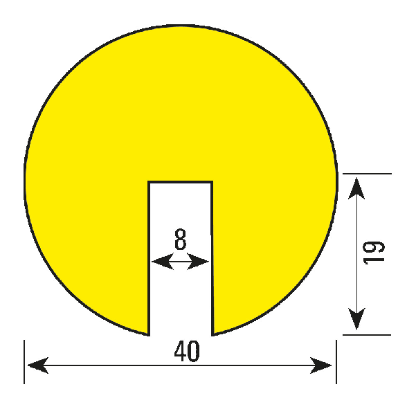 Knuffi Kantenschutzprofil Typ B, zum Aufstecken/Anschrauben, gelb/schwarz, PU, 1m-Beschreibung lesen