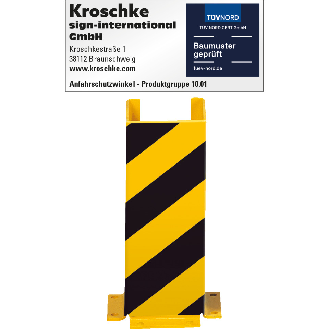 Anfahrschutzprofil, U-Form, zum Aufdübeln, gelb pulverbeschichtet, 160x400x160mm, ASR A1.3-Beschreibung lesen